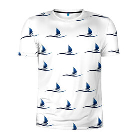 Мужская футболка 3D спортивная с принтом Кораблики на белом в Тюмени, 100% полиэстер с улучшенными характеристиками | приталенный силуэт, круглая горловина, широкие плечи, сужается к линии бедра | корабли | кораблики на белом | популярные иллюстрации