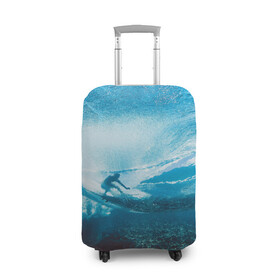 Чехол для чемодана 3D с принтом Под водой в Тюмени, 86% полиэфир, 14% спандекс | двустороннее нанесение принта, прорези для ручек и колес | море | морская волна | океан | под водой | серфер | серфинг