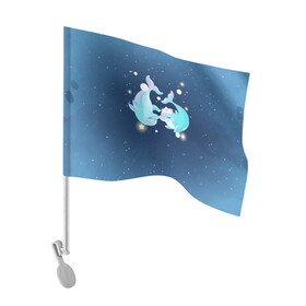 Флаг для автомобиля с принтом Два дельфина в Тюмени, 100% полиэстер | Размер: 30*21 см | cute | dolphin | два дельфина | дельфин | дельфинами | милый | мир | подводный