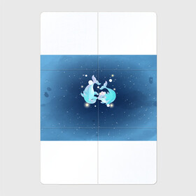 Магнитный плакат 2Х3 с принтом Два дельфина в Тюмени, Полимерный материал с магнитным слоем | 6 деталей размером 9*9 см | cute | dolphin | два дельфина | дельфин | дельфинами | милый | мир | подводный