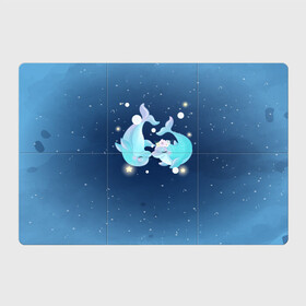 Магнитный плакат 3Х2 с принтом Два дельфина в Тюмени, Полимерный материал с магнитным слоем | 6 деталей размером 9*9 см | cute | dolphin | два дельфина | дельфин | дельфинами | милый | мир | подводный