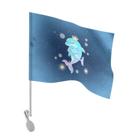 Флаг для автомобиля с принтом Два дельфина в Тюмени, 100% полиэстер | Размер: 30*21 см | cute | dolphin | два дельфина | дельфин | дельфинами | милый | мир | подводный