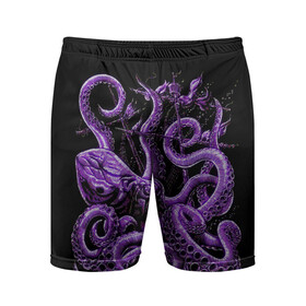 Мужские шорты спортивные с принтом Фиолетовый Кракен в Тюмени,  |  | animal | beast | kraken | ocean | octopus | sea | ship | water | вода | животные | звери | корабль | кракен | море | океан | осьминог | рыбы | щупальца