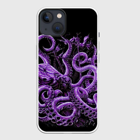 Чехол для iPhone 13 с принтом Фиолетовый Кракен в Тюмени,  |  | animal | beast | kraken | ocean | octopus | sea | ship | water | вода | животные | звери | корабль | кракен | море | океан | осьминог | рыбы | щупальца