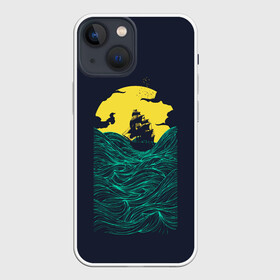 Чехол для iPhone 13 mini с принтом Window to the Sea в Тюмени,  |  | akean | clouds | dawn | sailboat | sea | seagulls | ship | storm | sunset | travel | water | waves | акеан | вода | волны | закат | корабль | море | облака | парусник | путешествие | рассвет | тучи | чайки | шторм
