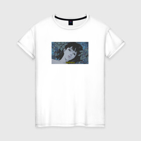 Женская футболка хлопок с принтом Perfect Blue в Тюмени, 100% хлопок | прямой крой, круглый вырез горловины, длина до линии бедер, слегка спущенное плечо | anime | sadness | аниме | девушка | эстетика