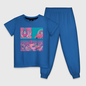 Детская пижама хлопок с принтом The water world of psychedelic в Тюмени, 100% хлопок |  брюки и футболка прямого кроя, без карманов, на брюках мягкая резинка на поясе и по низу штанин
 | abstraction | acid | colors | кислота | психоделика | цветной