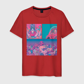 Мужская футболка хлопок с принтом The water world of psychedelic в Тюмени, 100% хлопок | прямой крой, круглый вырез горловины, длина до линии бедер, слегка спущенное плечо. | abstraction | acid | colors | кислота | психоделика | цветной