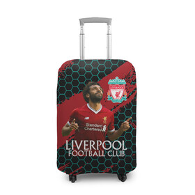 Чехол для чемодана 3D с принтом Liverpool: Мохамед Салах. в Тюмени, 86% полиэфир, 14% спандекс | двустороннее нанесение принта, прорези для ручек и колес | lfc | liverpool | mohamed salah | sport | ynwa | ливерпуль | лфк | мохамед салах | спорт
