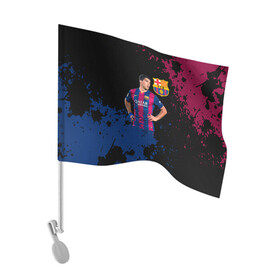 Флаг для автомобиля с принтом Barcelona Луис Суарес в Тюмени, 100% полиэстер | Размер: 30*21 см | barca | barcelona | fc barca | luis suarez | барка | барселона | луис суарес