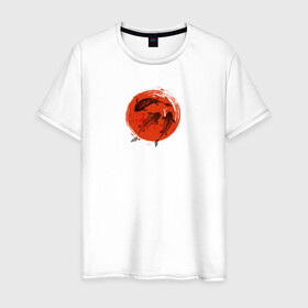 Мужская футболка хлопок с принтом Карпы кои в Тюмени, 100% хлопок | прямой крой, круглый вырез горловины, длина до линии бедер, слегка спущенное плечо. | карпы кои | кои | рыба | японские карпы | японские карпы кои