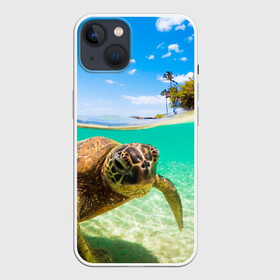 Чехол для iPhone 13 с принтом Морская черепашка в Тюмени,  |  | отдых | пляж | черепашка под водой