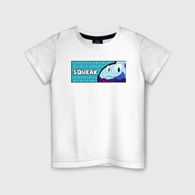 Детская футболка хлопок с принтом SQUEAK (ПЛАШКА) в Тюмени, 100% хлопок | круглый вырез горловины, полуприлегающий силуэт, длина до линии бедер | android | brawl | brawl stars | clash | game | squeak | stars | андроид | игра | мобильные игры