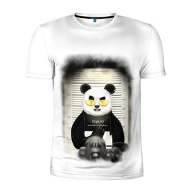 Мужская футболка 3D спортивная с принтом Yami hight IQ 3D в Тюмени, 100% полиэстер с улучшенными характеристиками | приталенный силуэт, круглая горловина, широкие плечи, сужается к линии бедра | Тематика изображения на принте: hight iq | panda | yami | арест | заключённый | очки | панда | фотоаппарат | фотосет