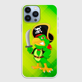 Чехол для iPhone 13 Pro Max с принтом Попугай пират в Тюмени,  |  | капитан | пират | попугай | птица