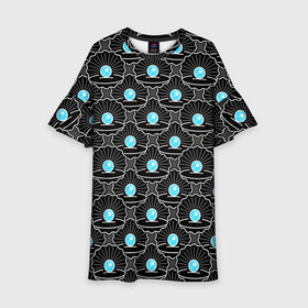 Детское платье 3D с принтом Жемчужина моря в Тюмени, 100% полиэстер | прямой силуэт, чуть расширенный к низу. Круглая горловина, на рукавах — воланы | cute | ocean spirit | pattern | pearl | дух океана | жемчуг | жемчужина | моллюск | море | паттерн | раковина | ракушка | ракушки