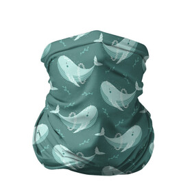 Бандана-труба 3D с принтом Киты в Тюмени, 100% полиэстер, ткань с особыми свойствами — Activecool | плотность 150‒180 г/м2; хорошо тянется, но сохраняет форму | whale | кит | киты | море | океан | паттерн