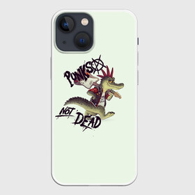 Чехол для iPhone 13 mini с принтом Крокодил панк в Тюмени,  |  | punks not dead | гитара | крокодил | музыка | панк | панкс нот дед | рок | рокер