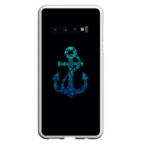 Чехол для Samsung Galaxy S10 с принтом Navy. Anchor в Тюмени, Силикон | Область печати: задняя сторона чехла, без боковых панелей | Тематика изображения на принте: anchor | fish | gradient | marine | mermaid | navy | ocean | octopus | sailor | sea | shark | ship | skull | treasure | whale | акула | градиент | кит | корабль | море | морской | моряк | океан | осьминог | русалка | рыба | сокровище | 