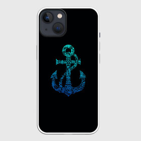 Чехол для iPhone 13 с принтом Navy. Anchor в Тюмени,  |  | anchor | fish | gradient | marine | mermaid | navy | ocean | octopus | sailor | sea | shark | ship | skull | treasure | whale | акула | градиент | кит | корабль | море | морской | моряк | океан | осьминог | русалка | рыба | сокровище | 