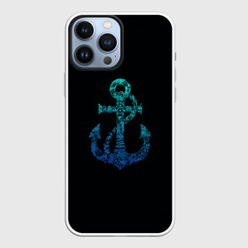 Чехол для iPhone 13 Pro Max с принтом Navy. Anchor в Тюмени,  |  | Тематика изображения на принте: anchor | fish | gradient | marine | mermaid | navy | ocean | octopus | sailor | sea | shark | ship | skull | treasure | whale | акула | градиент | кит | корабль | море | морской | моряк | океан | осьминог | русалка | рыба | сокровище | 