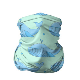 Бандана-труба 3D с принтом Киты в Тюмени, 100% полиэстер, ткань с особыми свойствами — Activecool | плотность 150‒180 г/м2; хорошо тянется, но сохраняет форму | whale | кит | киты | море | океан | паттерн