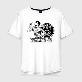 Мужская футболка хлопок Oversize с принтом Неймар Дж фирменный жест в Тюмени, 100% хлопок | свободный крой, круглый ворот, “спинка” длиннее передней части | brazil | champions | fifa | junior | neymar | neymar jr | paris saint germain | psg | uefa | бразилия | джуниор | младший | наймар | неймар | пари сен жермен | петух | псж | сборная бразилии | уефа | фифа | футбик | футбол 