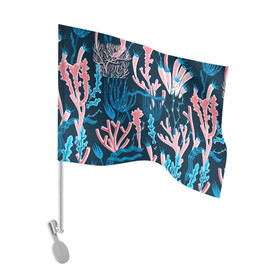 Флаг для автомобиля с принтом Подводный мир в Тюмени, 100% полиэстер | Размер: 30*21 см | colorful | coral | deep | sea | seamless | seaweed | водоросли | глубокий | коралл | красочный | паттерн | подводный мир
