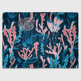 Плед 3D с принтом Подводный мир в Тюмени, 100% полиэстер | закругленные углы, все края обработаны. Ткань не мнется и не растягивается | colorful | coral | deep | sea | seamless | seaweed | водоросли | глубокий | коралл | красочный | паттерн | подводный мир