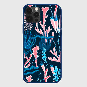Чехол для iPhone 12 Pro с принтом Подводный мир в Тюмени, силикон | область печати: задняя сторона чехла, без боковых панелей | colorful | coral | deep | sea | seamless | seaweed | водоросли | глубокий | коралл | красочный | паттерн | подводный мир