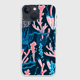 Чехол для iPhone 13 mini с принтом Подводный мир в Тюмени,  |  | colorful | coral | deep | sea | seamless | seaweed | водоросли | глубокий | коралл | красочный | паттерн | подводный мир