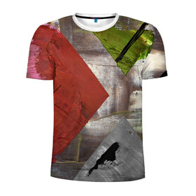 Мужская футболка 3D спортивная с принтом Art Abstraction в Тюмени, 100% полиэстер с улучшенными характеристиками | приталенный силуэт, круглая горловина, широкие плечи, сужается к линии бедра | abstraction | art | canvas | paints | splashes