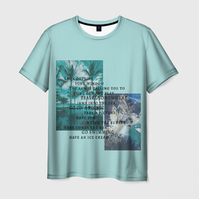 Мужская футболка 3D с принтом Море в Тюмени, 100% полиэфир | прямой крой, круглый вырез горловины, длина до линии бедер | горы | каникулы | море | озеро | отдых | пальмы