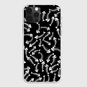 Чехол для iPhone 12 Pro Max с принтом Fishbones в Тюмени, Силикон |  | bone | fish | fishbone | дохлая рыба | кости | кость | море | паттерн | рыбий скелет | рыбки | рыбы | скелет