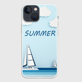 Чехол для iPhone 13 mini с принтом ПАРУСНИКИ | SUMMER (Z) в Тюмени,  |  | ship | ships | summer | кораблик | кораблики | корабль | летняя | лето | лодочка | мореход | одинокая лодка | парусник | судно | яхта | яхты