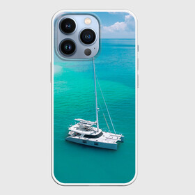 Чехол для iPhone 13 Pro с принтом ПАРУСНИК | SAILBOAT (Z) в Тюмени,  |  | boat | sailboat | ship | ships | кораблик | кораблики | корабль | лагуна | лодка | лодочка | мореход | одинокая лодка | парус | парусник | судно | яхта | яхты