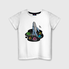 Детская футболка хлопок с принтом КОСМО КИТ | STAR WHALE (Z) в Тюмени, 100% хлопок | круглый вырез горловины, полуприлегающий силуэт, длина до линии бедер | galaxy | mastodon | rorqual | space | whale | вселенная | галактика | звезда | звезды | кит | китовый | левиафан | мастадонт | мастак | планеты | столп