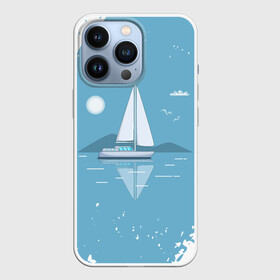 Чехол для iPhone 13 Pro с принтом ОДИНОКИЙ ПАРУСНИК | SAILBOAT (Z) в Тюмени,  |  | boat | sailboat | ship | ships | бумага | кораблик | кораблики | корабль | красный парус | лодка | лодочка на белом | мореход | одинокая лодка | оригами | парус | парусник | судно | яхта