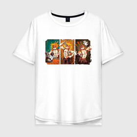 Мужская футболка хлопок Oversize с принтом Мультмяускулс в Тюмени, 100% хлопок | свободный крой, круглый ворот, “спинка” длиннее передней части | Тематика изображения на принте: бенди | королевская битва | мультмяускулс | мяускулс | фортнайт
