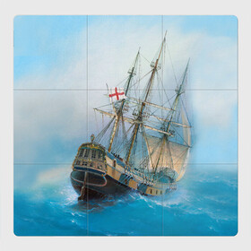 Магнитный плакат 3Х3 с принтом The Sea Devil в Тюмени, Полимерный материал с магнитным слоем | 9 деталей размером 9*9 см | Тематика изображения на принте: ocean | sea | ship | summer | волны | океан | парусник