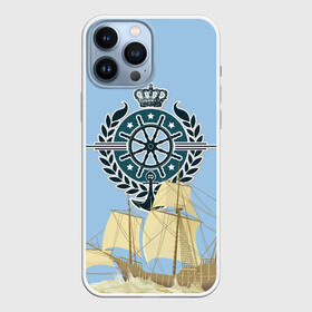 Чехол для iPhone 13 Pro Max с принтом At the helm в Тюмени,  |  | Тематика изображения на принте: ocean | sea | ship | summer | волны | океан | парусник