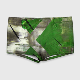 Мужские купальные плавки 3D с принтом Art Abstraction Green в Тюмени, Полиэстер 85%, Спандекс 15% |  | abstraction | art | canvas | paints | абстракция