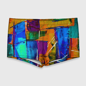 Мужские купальные плавки 3D с принтом Modern Art в Тюмени, Полиэстер 85%, Спандекс 15% |  | abstraction | art | canvas | modern | paints