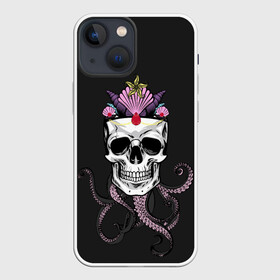 Чехол для iPhone 13 mini с принтом Octo Queen в Тюмени,  |  | abyss | crown | depth | ocean | octopus | queen | sea | shell | skull | water | вода | глубина | королева | корона | море | океан | осьминог | пучина | ракушка | череп