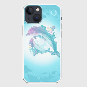 Чехол для iPhone 13 mini с принтом Два дельфина в Тюмени,  |  | Тематика изображения на принте: cute | dolphin | два дельфина | дельфин | дельфин в море | дельфинами | милый | мир | подводный