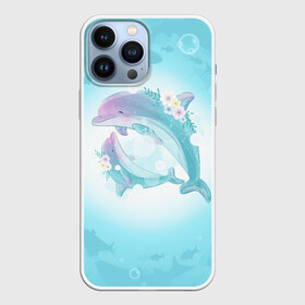 Чехол для iPhone 13 Pro Max с принтом Два дельфина в Тюмени,  |  | cute | dolphin | два дельфина | дельфин | дельфин в море | дельфинами | милый | мир | подводный