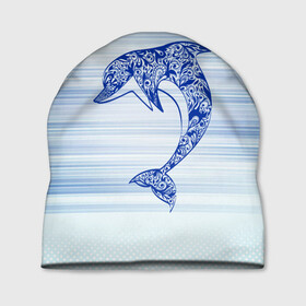 Шапка 3D с принтом Дельфин в Тюмени, 100% полиэстер | универсальный размер, печать по всей поверхности изделия | cute | dolphin | два дельфина | дельфин | дельфин в море | дельфинами | милый | мир | подводный