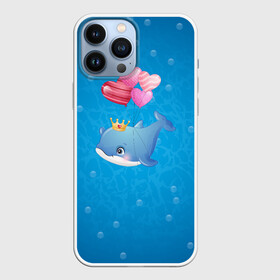 Чехол для iPhone 13 Pro Max с принтом Дельфин с воздушными шариками в Тюмени,  |  | cute | dolphin | два дельфина | дельфин | дельфин в море | дельфинами | милый | мир | подводный