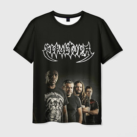 Мужская футболка 3D с принтом Sepultura в Тюмени, 100% полиэфир | прямой крой, круглый вырез горловины, длина до линии бедер | black | brazil | death | metall | rock | sepultura