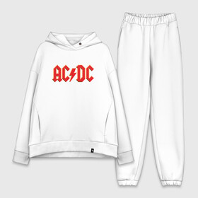 Женский костюм хлопок Oversize с принтом AC DC в Тюмени,  |  | ac | ac dc | ac|dc | angus young | dc. logo | hard | rock | ангус янг | логотип